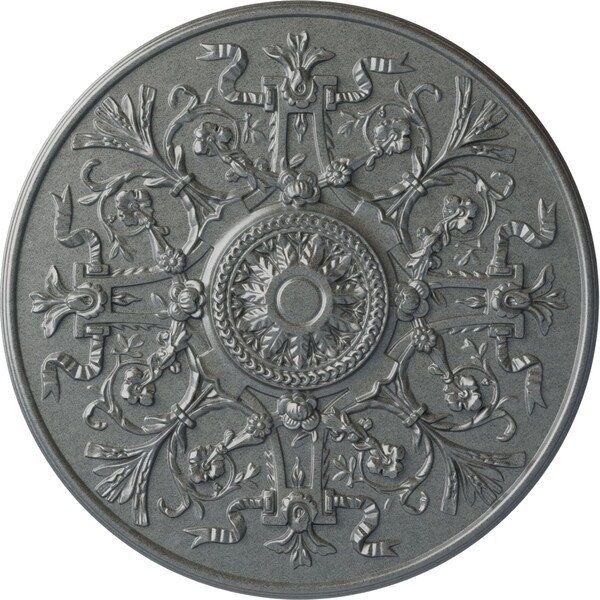 Ekena Millwork Versailles Ceiling Medallion (Fits Canopies up to 3 1/4"), Hand-Painted Platinum, 33"OD x 1 3/4"P CM33VEPLS - main